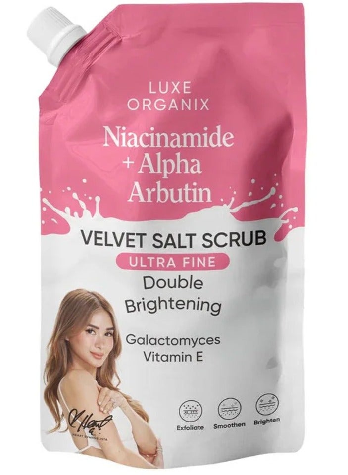 لوكس أورغانيكس مقشر الملح المخملي بالنياسيناميد + ألفا أربوتين