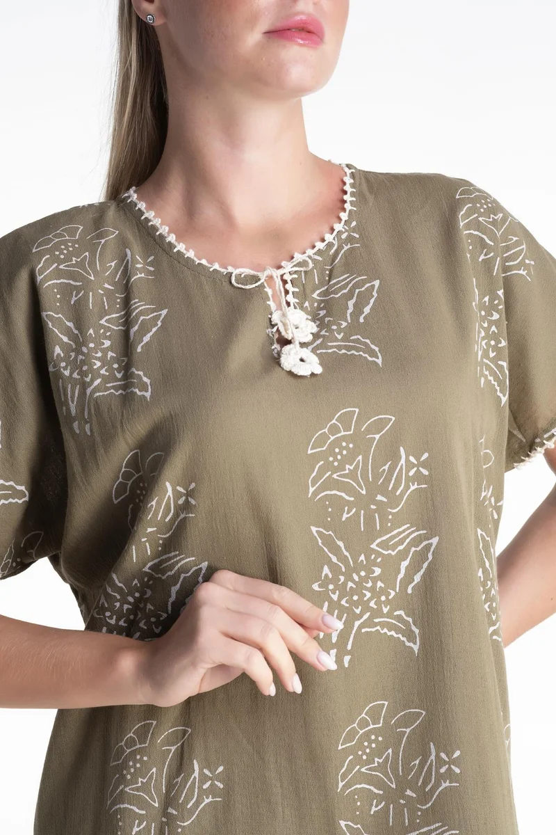 Eliş Şile Bezi Floral Cotton Dress