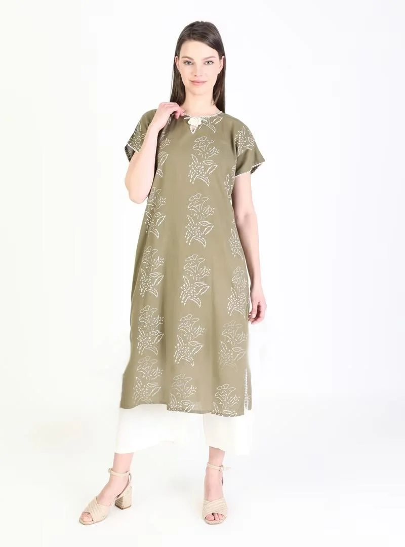 Eliş Şile Bezi Floral Cotton Dress