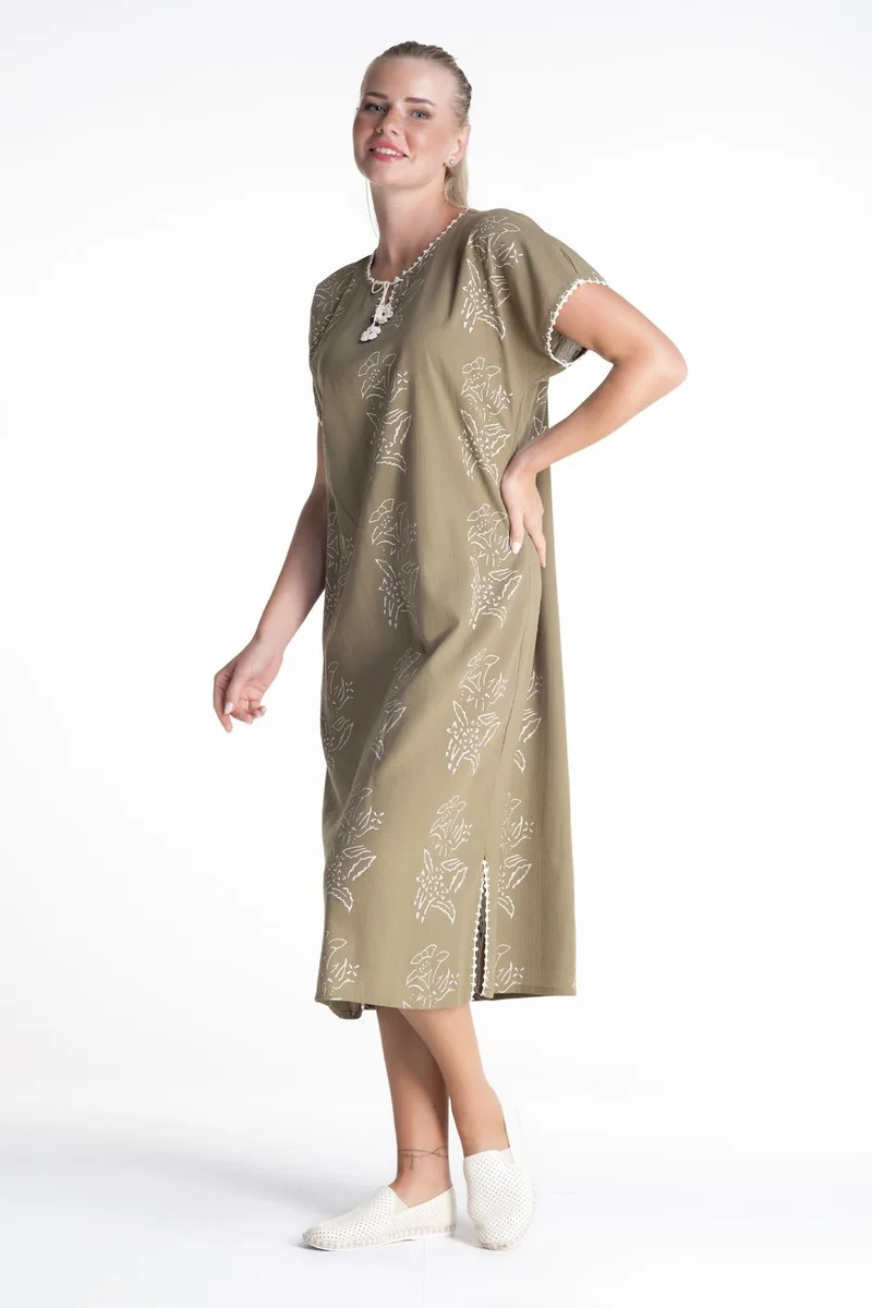 Eliş Şile Bezi Floral Cotton Dress