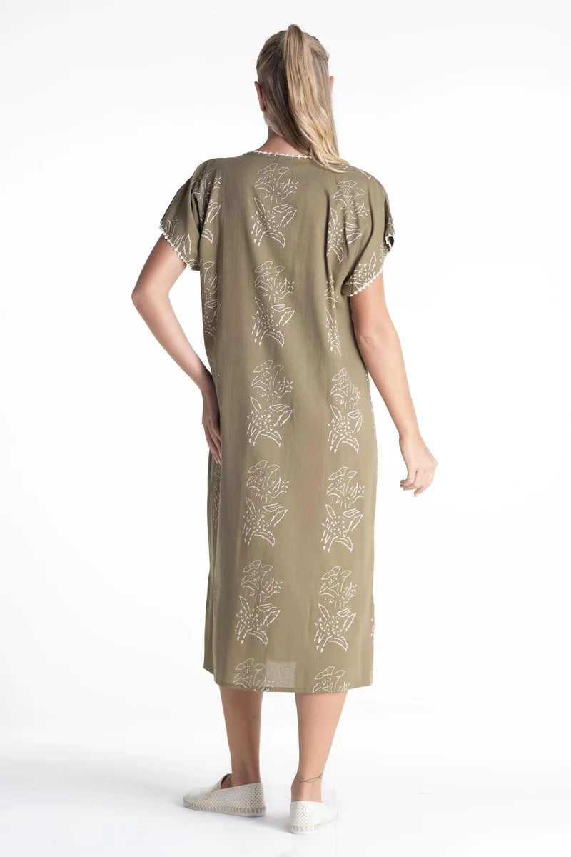 Eliş Şile Bezi Floral Cotton Dress