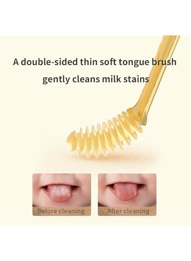 HOOKOR - Baby Toothbrush Set, Silicone Baby Tongue Cleaner, 0-18M Infant 360 Degree Toddler Oral Care Toothbrush, Toothbrush + Tongue Brush + Finger Toothbrush with Cup for Training - Image 1