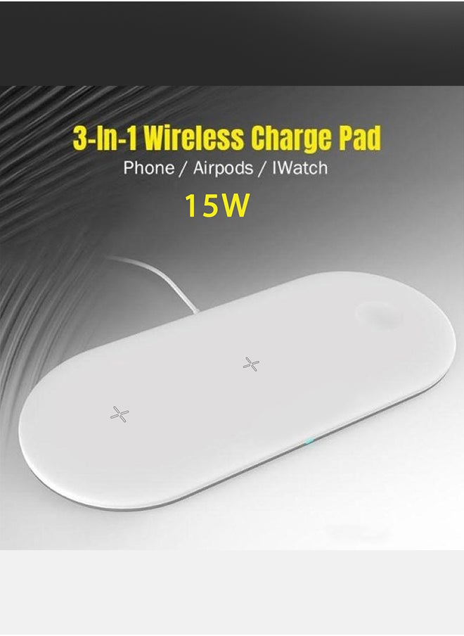 CATANES - iPhone 15 Pro Charging Station 3 in 1 Faster Mag-Safe Qi Wireless Charger Stand Wireless Charging Pad for iPhone 15 for iWatch Ultra2 Ultra 8/7/SE/6/5/4/3/2/1 Pods pro/2/3 - Image 1