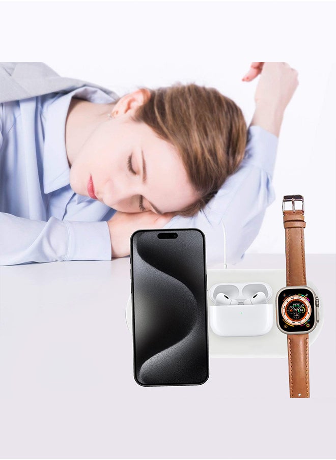 CATANES - iPhone 15 Pro Charging Station 3 in 1 Faster Mag-Safe Qi Wireless Charger Stand Wireless Charging Pad for iPhone 15 for iWatch Ultra2 Ultra 8/7/SE/6/5/4/3/2/1 Pods pro/2/3 - Image 1
