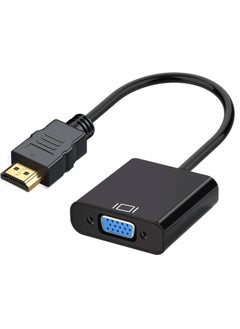 onten HDMI to VGA HDMI to VGA Adapter Gold Plated 1080P Active HDMI to VGA Adapter Video Converter Male to Female PC Laptop/DVD Black  - Image 1