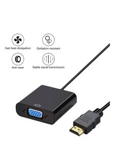 onten HDMI to VGA HDMI to VGA Adapter Gold Plated 1080P Active HDMI to VGA Adapter Video Converter Male to Female PC Laptop/DVD Black  - Image 2