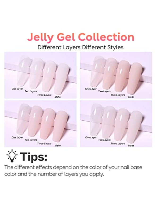 AIMEILI Transparent Milky White Nude Gel Nail Polish Soak Off U V LED Hema Free Nail Lacquer Salon DIY Manicure Kit Set Of 4pcs X 10ml Kit Set 20 - Image 4