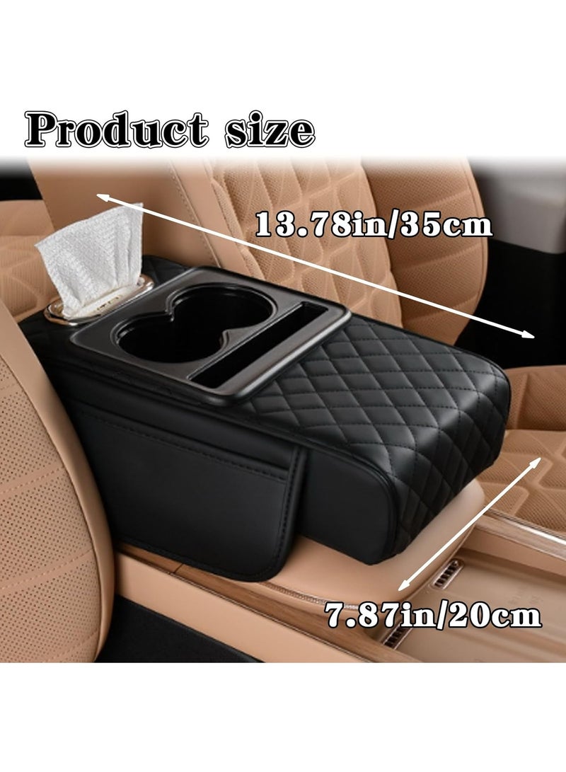 بلو فاير وسادة مسند ذراع السيارة متعددة الوظائف بضغط مدمج – وسادة مريحة فاخرة من الإسفنج المرن والجلد مع فتحة لتخزين الهاتف – تصميم مريح لتخفيف التعب أثناء القيادة – تناسب جميع أنواع السيارات – قاعدة غير قابلة للانزلاق وسهلة التركيب لمزيد من الراحة والأناقة في السيارة - Image 5