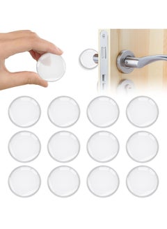 CMGTYYD Door Stopper, 12Pcs Wall Door Handle Stopper, Silicone Transparent Round Wall Protector, Self-Adhesive Door Stops Door Handle Bumper Pads for Wall, Fridge, Cabinets (1.57inch)  - Image 1