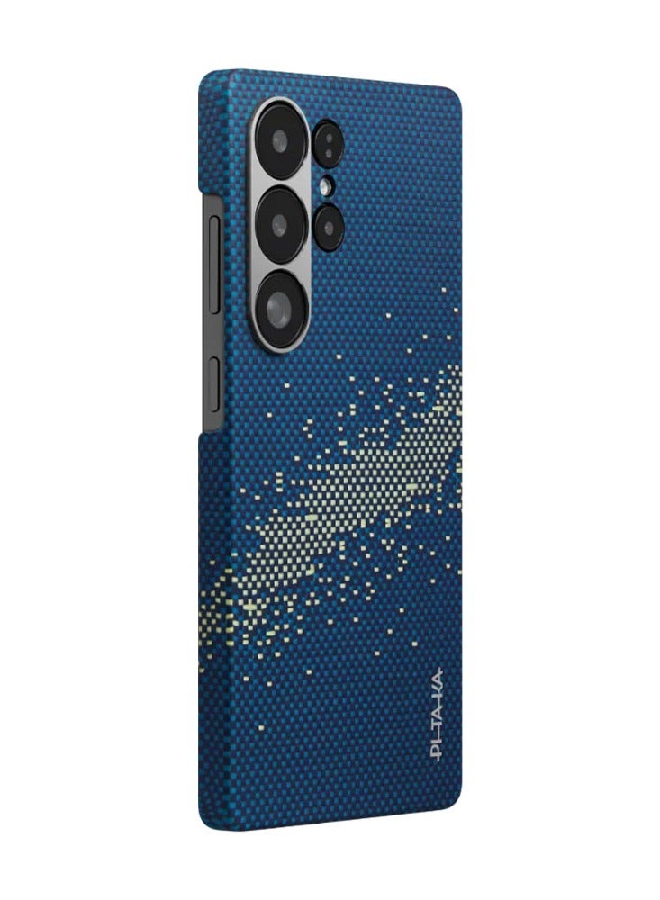 PITAKA حافظة بيتاكا لجهاز S25 Ultra 6.8 بوصة، متوافقة مع MagSafe، حافظة رفيعة وخفيفة لجهاز سامسونج جالاكسي S25 Ultra، مصنوعة من ألياف الأراميد 1500D - مجرة درب التبانة - Image 2