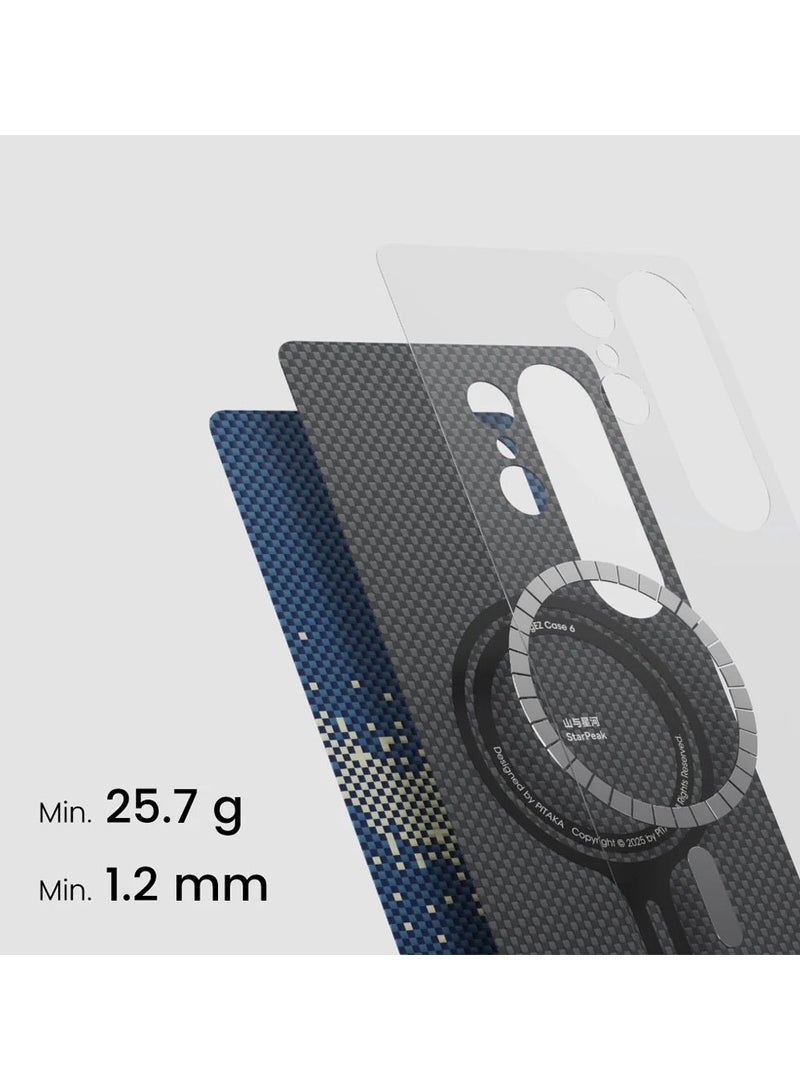 PITAKA حافظة بيتاكا لجهاز S25 Ultra 6.8 بوصة، متوافقة مع MagSafe، حافظة رفيعة وخفيفة لجهاز سامسونج جالاكسي S25 Ultra، مصنوعة من ألياف الأراميد 1500D - مجرة درب التبانة - Image 3