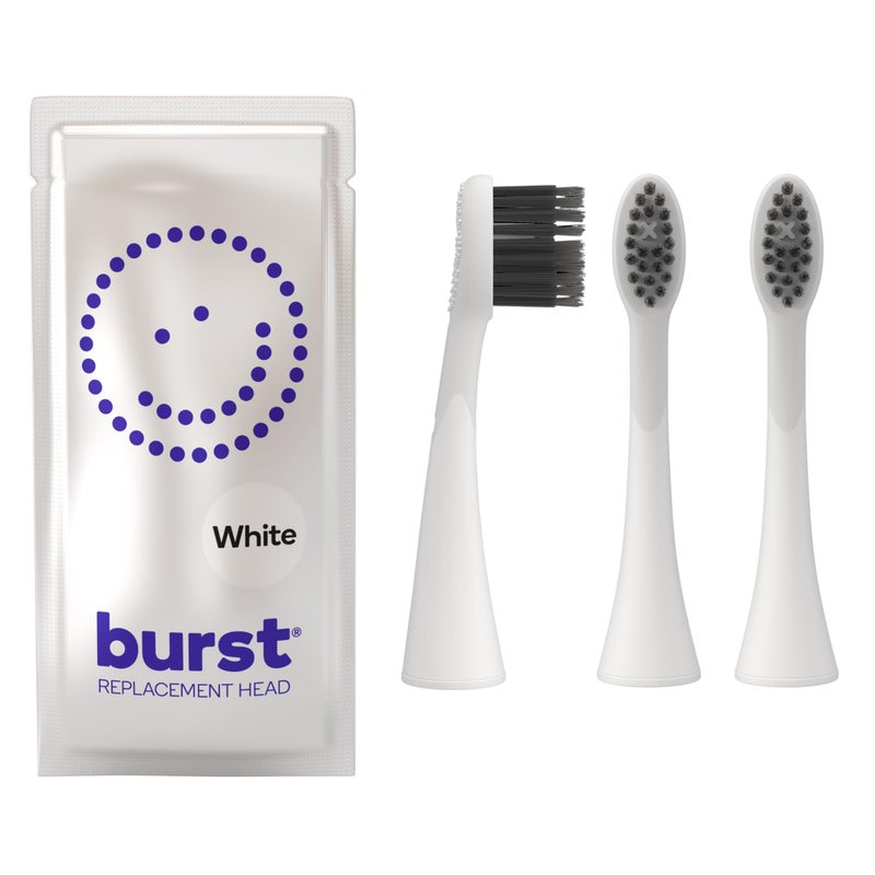 BURST Genuine Replacement Heads for Original Sonic Electric Toothbrush White3 Pack Ultra Soft Bristles for a Deep Clean Stain Plaque Removal