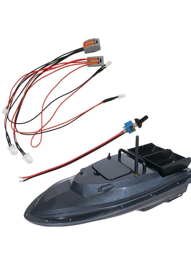 Thoraya Power Switch + LED Light Group for Flytec V007 Fixed Speed Cruise Double Warehouse Feeding RC Fishing Boat AccessoriesBlack  - Image 5