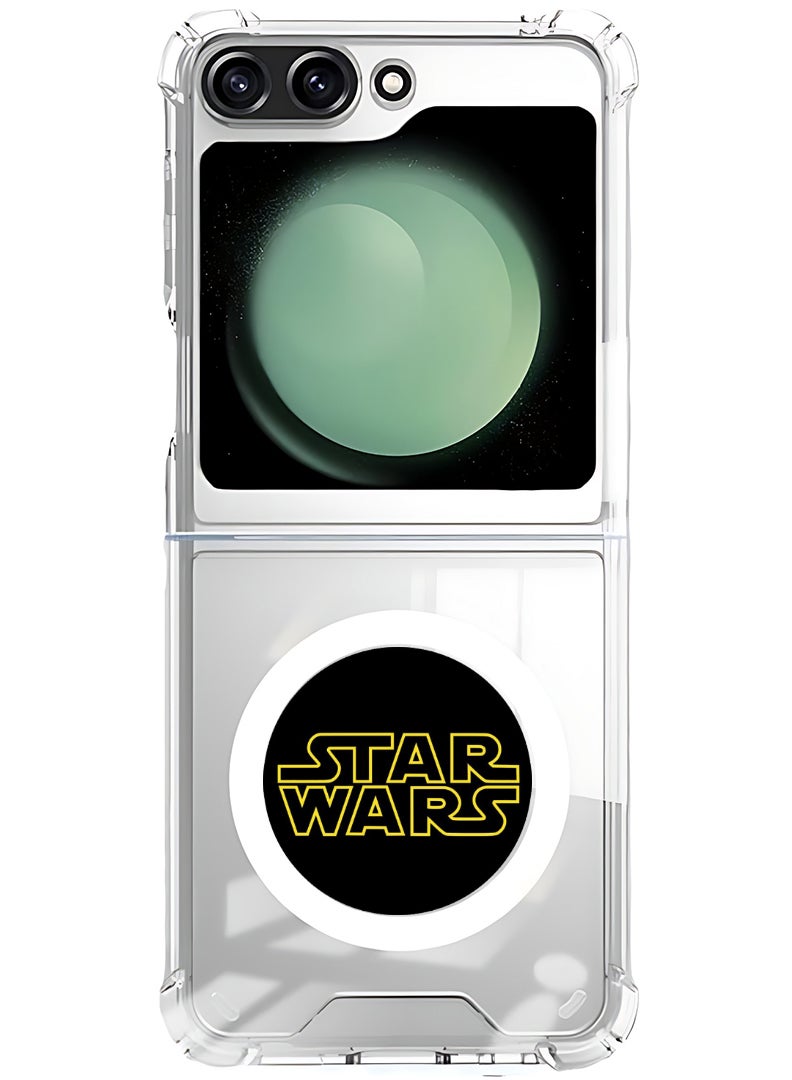 Theodor Magnetic Case for Samsung Galaxy Z Flip 5 Compatible with MagSafe Wireless Charging, Shockproof Phone Bumper Cover Star wars - Image 1