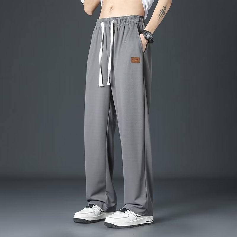 Casual Long Pants For Boys, Ice Silk Quick-Drying Trousers For , Thin, Straight, Loose And Drapey Sports Pants For Men, Trendy - Image 4