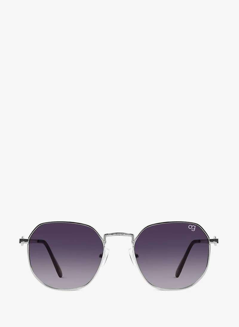 Woggles  UV- Protected  Silver Hexagonal Sunglasses  | Best Price UAE