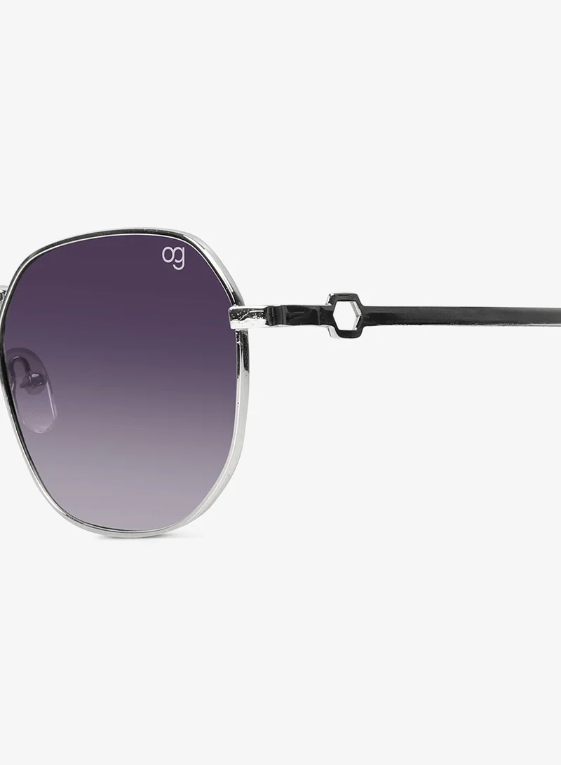 Woggles  UV- Protected  Silver Hexagonal Sunglasses  | Best Price UAE