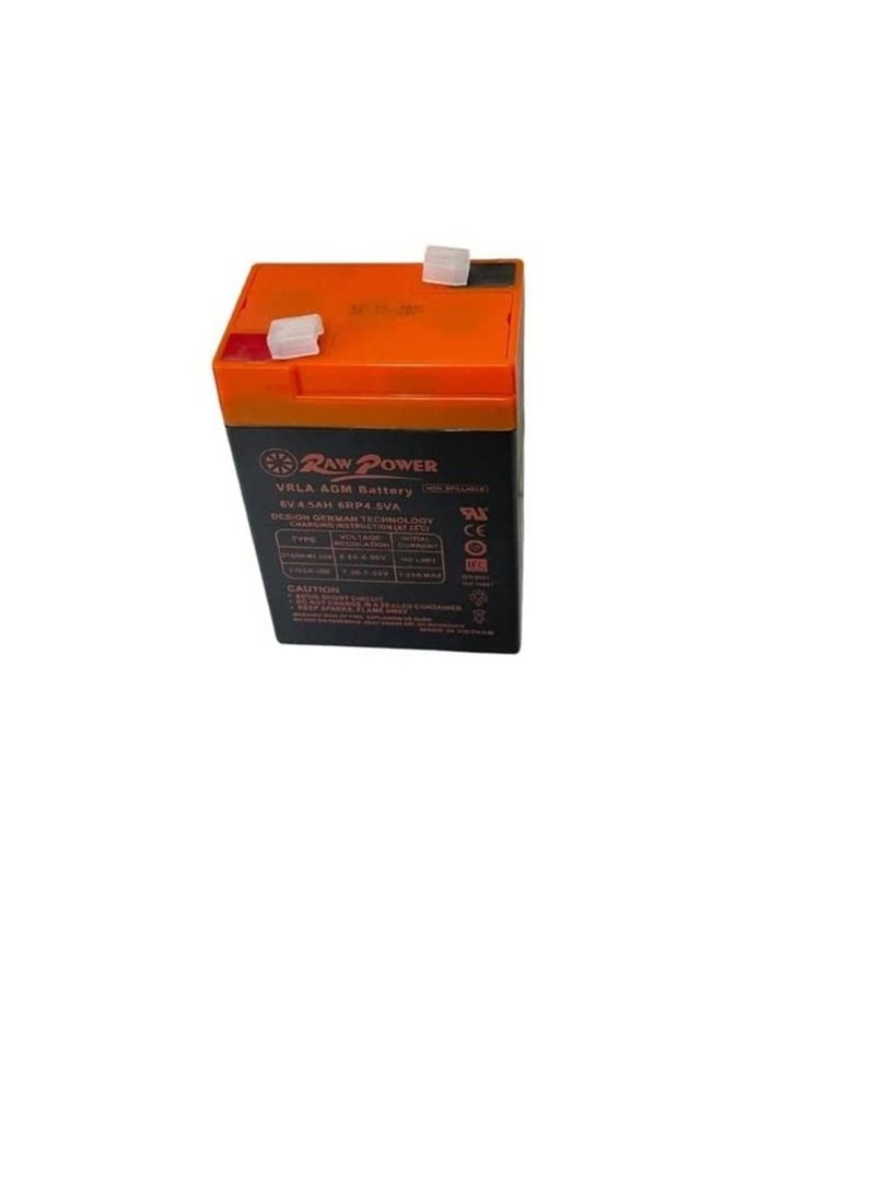 Raw Power RawPower VRLA AGM Non Spillable Battery  (6V 4.5AH) - Image 3
