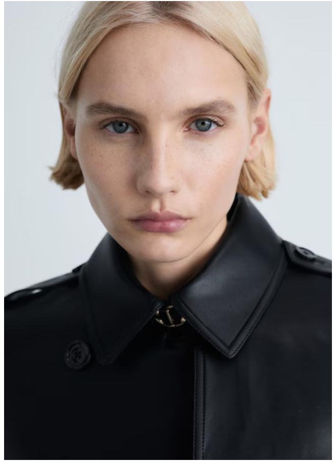 MANGO Leather-Effect Trench Coat  - Image 3