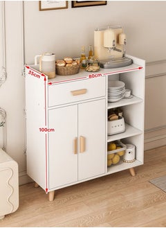 AGD Coffee Corner Cabinet with Storage Drawer, Sideboard with Adjustable Tier, Kitchen Storage Cabinet for Dining Room, Kitchen Microwave Oven Storage Rack (White)  - Image 2