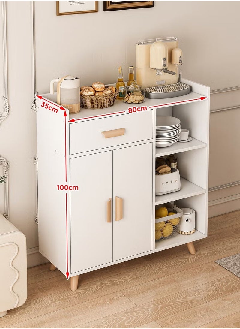 AGD - Coffee Corner Cabinet with Storage Drawer, Sideboard with Adjustable Tier, Kitchen Storage Cabinet for Dining Room, Kitchen Microwave Oven Storage Rack (White) - Image 1