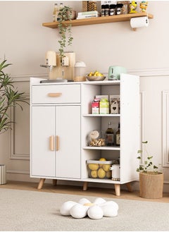 AGD Coffee Corner Cabinet with Storage Drawer, Sideboard with Adjustable Tier, Kitchen Storage Cabinet for Dining Room, Kitchen Microwave Oven Storage Rack (White)  - Image 3
