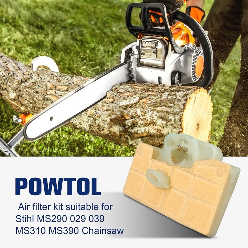 Powtol فلتر هواء MS290 029 لآلة قطع الأشجار STHIL MS 290 MS310 039 MS390 استبدال 1127 120 1621 2Pack - Image 2