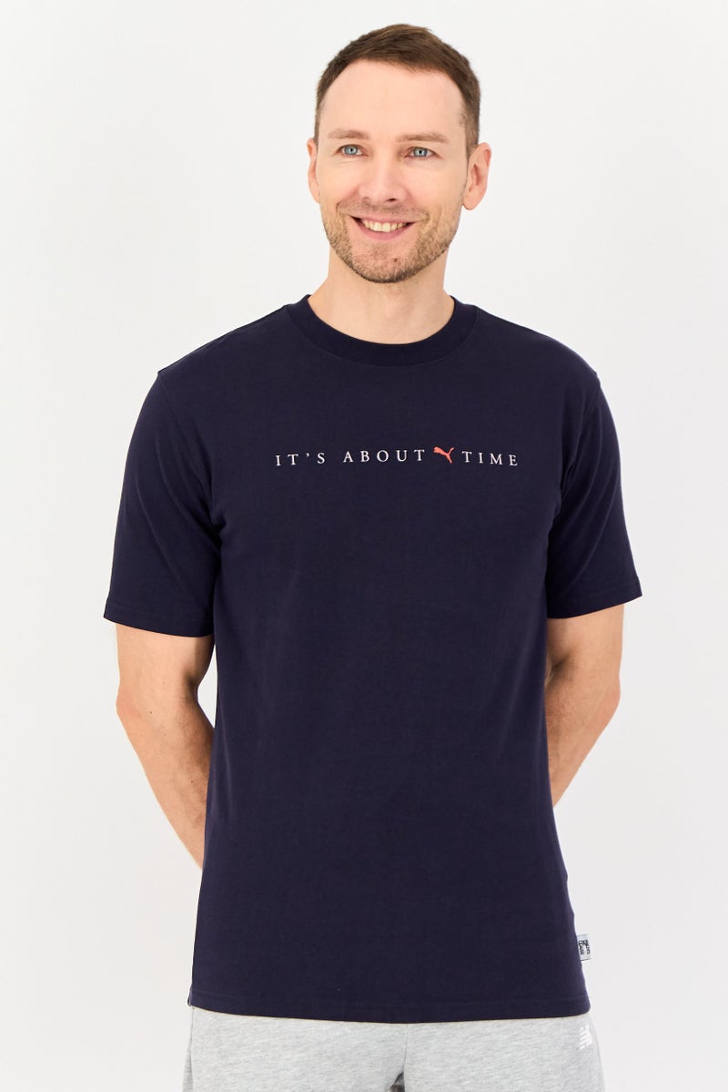 PUMA تي شيرت بولو قصير الأكمام للرجال من بومة x سلكت، خارجي، أزرق داكن - Image 1