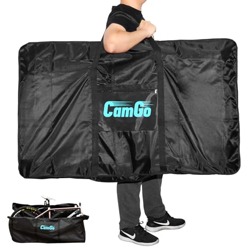CamGo Folding Bike Travel Bag Bicycle Carrier Case Outdoors Cycling Carrying Transport Bag for 26inch Bikes (Black, 26 inch) - Image 2