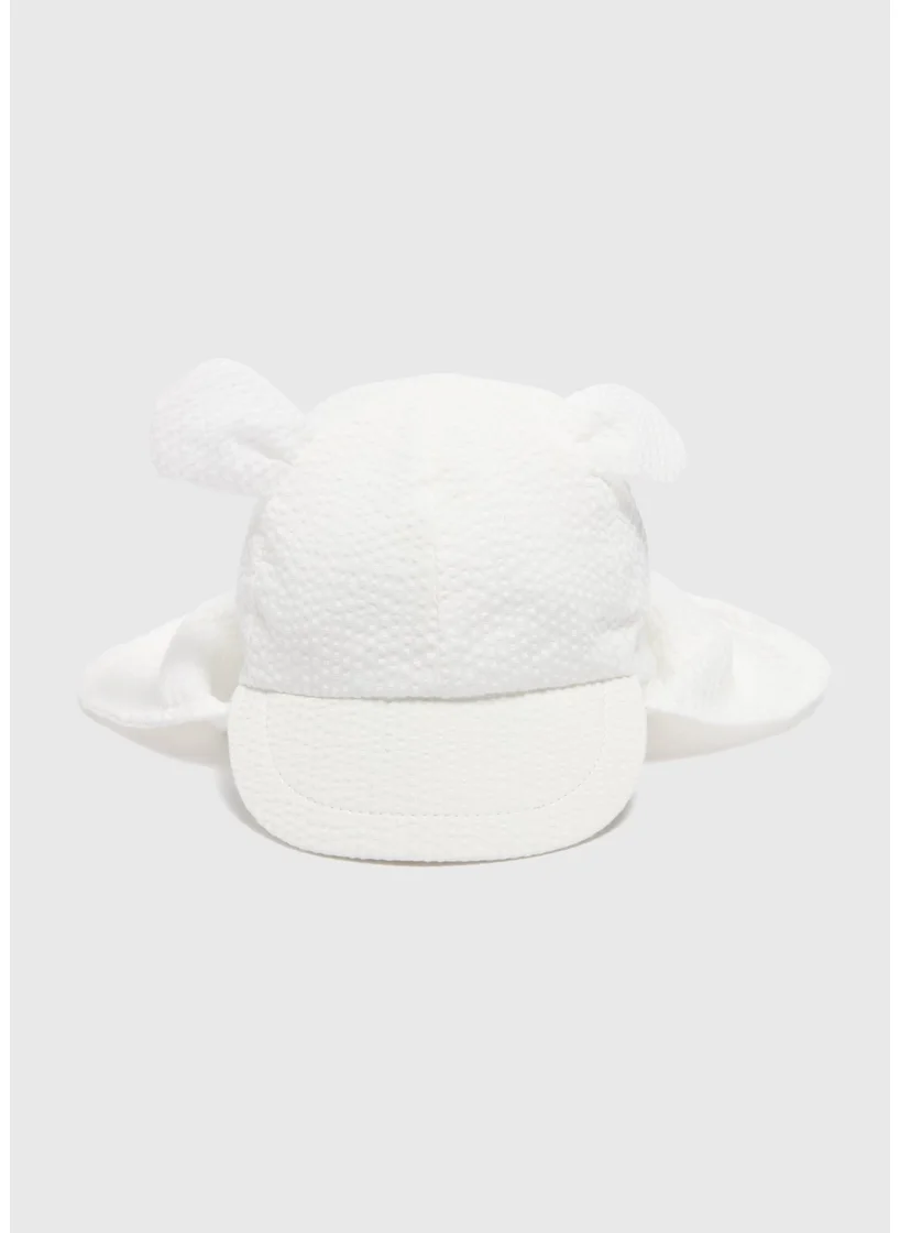 Matalan Baby White Seersucker Sun Hat