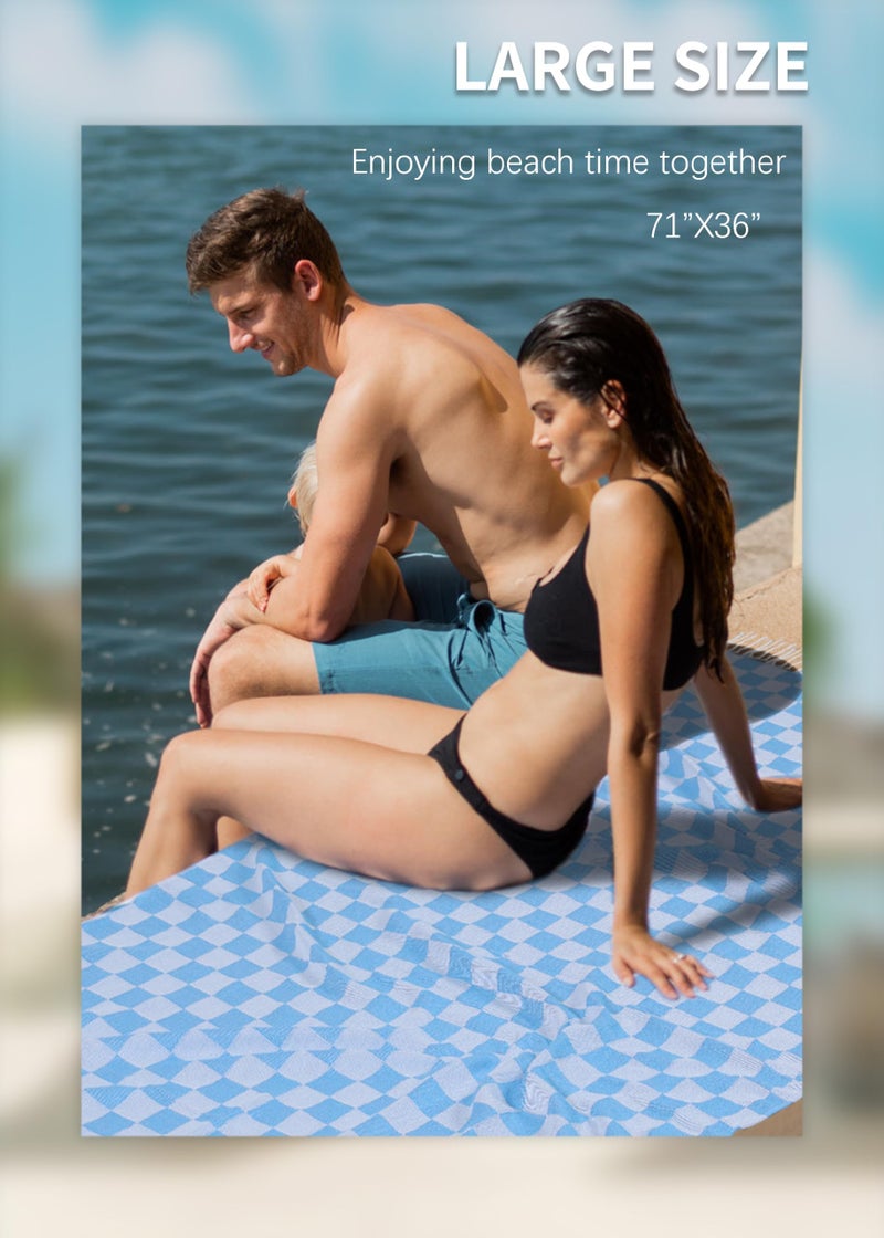 Antfuny 2 Packs Turkish Beach towel Vacation Essentials Blanket Bath Pool Towel Extra Large Sand Free Fast Drying Lightweight Swim Necessities Women Summer Gift Vacation Travel Accessories Thin Sandless - Image 3