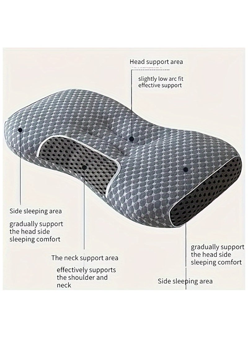 AROAQ 2pcs Ergonomic Cervical Pillows,Orthopedic Support for Side, Back & Stomach Sleepers with Breathable Polyester Cover  - Image 5