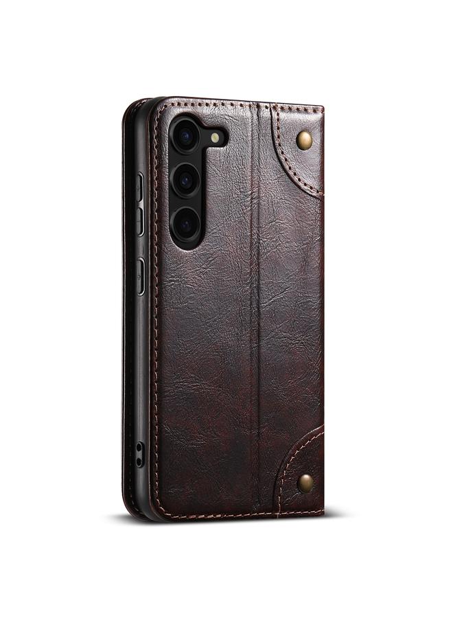 Suteni Case For Samsung Galaxy S23 5G Baroque Calf Texture Buckle Wallet Leather Phone Case - Image 4