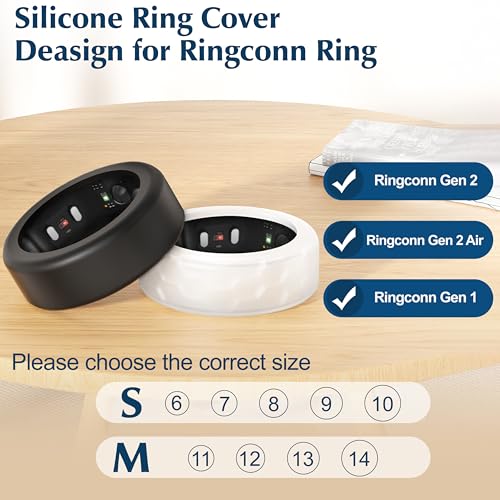 Snyeest 6PC Cover Compatible with RingConn Gen 3/Gen 2/Gen 2 Air/Gen 1 Protector,Anti-Slip Design,Silicone Case Finger Wrapper Woking Out Women Men-Multicolors-M for 11/12/13/14 - Image 2