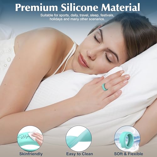 Snyeest 6PC Cover Compatible with RingConn Gen 3/Gen 2/Gen 2 Air/Gen 1 Protector,Anti-Slip Design,Silicone Case Finger Wrapper Woking Out Women Men-Multicolors-M for 11/12/13/14 - Image 5