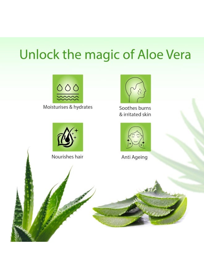 VITRO Aloe Vera Gel for Face, Skin and Hair - with Vitamin E, Rosemary Extract, Cucumber Extract and Aloe vera Juice - 100ml - Image 3