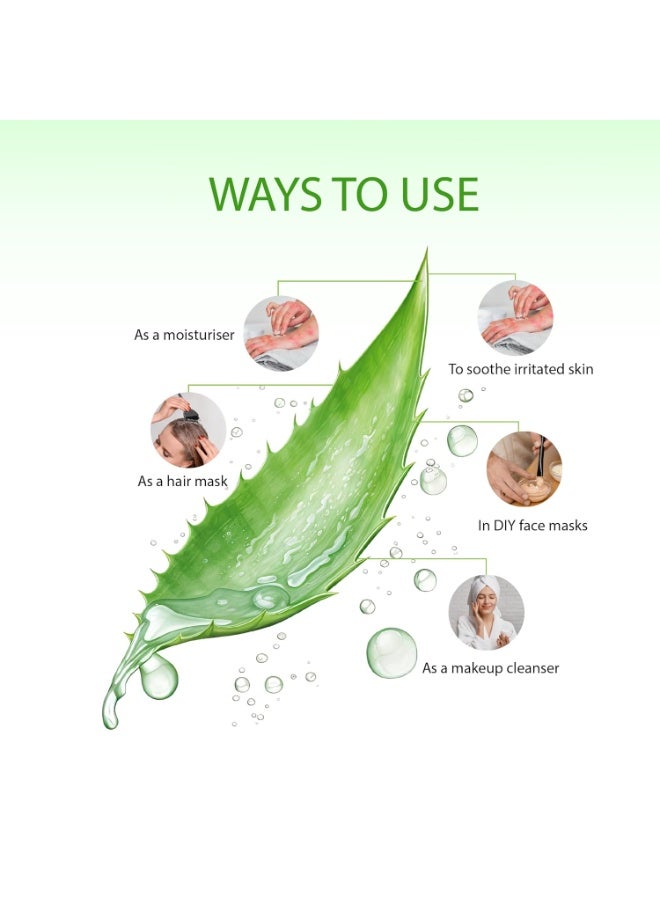 VITRO Aloe Vera Gel for Face, Skin and Hair - with Vitamin E, Rosemary Extract, Cucumber Extract and Aloe vera Juice - 100ml - Image 4