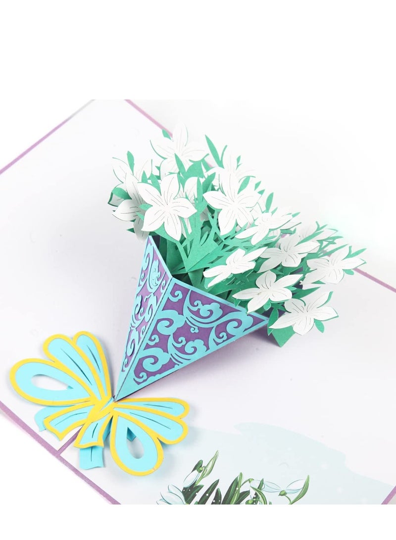 SOLARAE 4 pcs Pop Up Cards, 3D Greeting Cards, with 4pcs Envelopes - Image 4