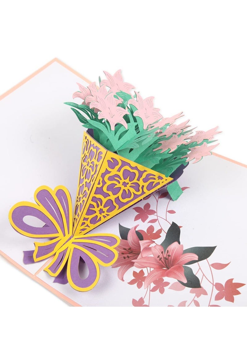 SOLARAE 4 pcs Pop Up Cards, 3D Greeting Cards, with 4pcs Envelopes - Image 5