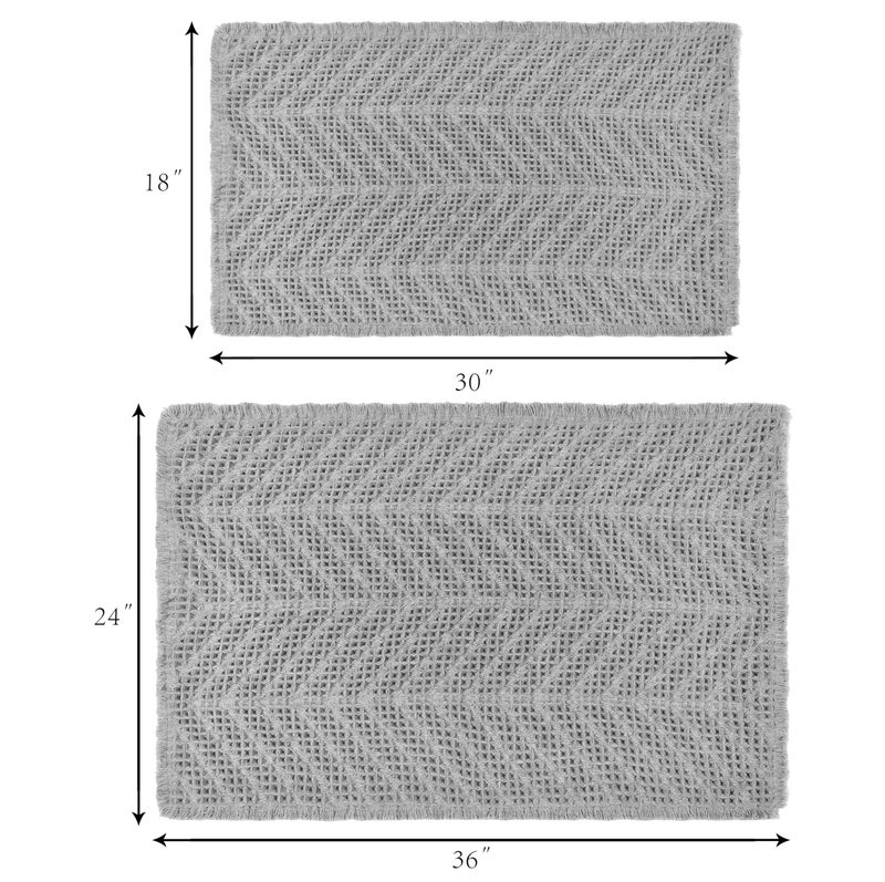 BULULOM Bathroom Rugs Mat Upgraded Waffle Bath mat Super Absorbent Non Slip Bath Rugs Machine Washable Bathroom Rugs for Bathroom  Rubber Backed Bathroom Mats  Ultra Soft Gray 18"" x 30"" - Image 5