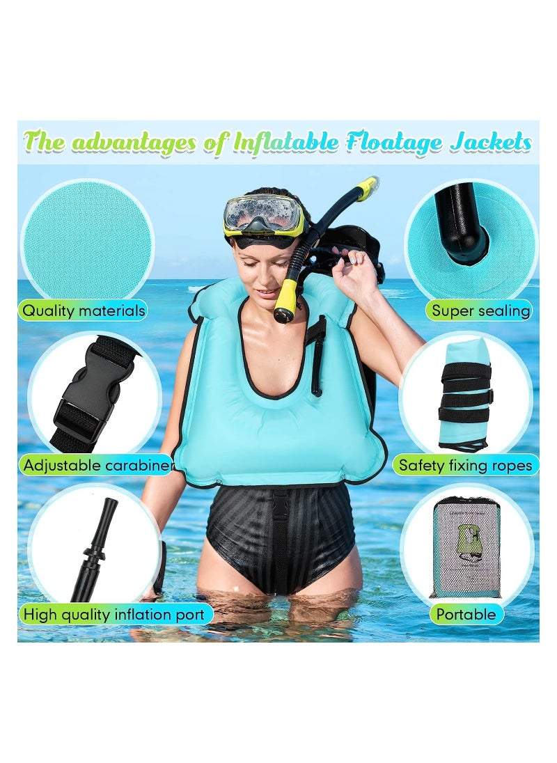 Y&D Inflatable Snorkel Vest, Adults Adjustable Light Snorkeling Jackets, Portable Swim Vest for Swimming Diving Surfing, 2Pcs  - Image 5