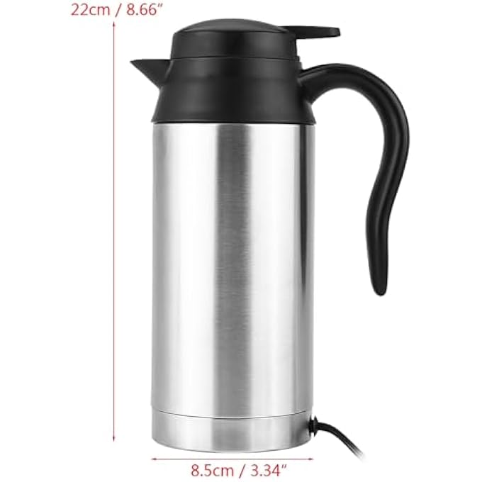 ايجويوس غلاية كهربائية للسيارة 750 مل 12 فولت غلاية تسخين محمولة من الفولاذ المقاوم للصدأ ولاعة سجائر كوب تسخين للشاي والقهوة - Image 4