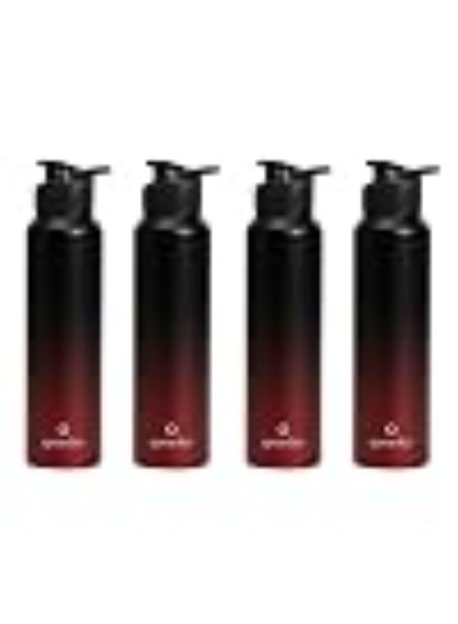 Speedex Stainless Steel Metal Water Bottle 1 Ltr 1000 ml, BIS Approved, Leak Proof Sipper Cap Bottle for Office, School, Gym, Travel, Daily Use for Men, Women, Kids, Adults, Black Wine, Set of 4 - Image 1