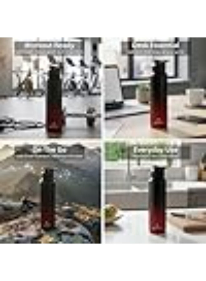 Speedex Stainless Steel Metal Water Bottle 1 Ltr 1000 ml, BIS Approved, Leak Proof Sipper Cap Bottle for Office, School, Gym, Travel, Daily Use for Men, Women, Kids, Adults, Black Wine, Set of 4 - Image 5