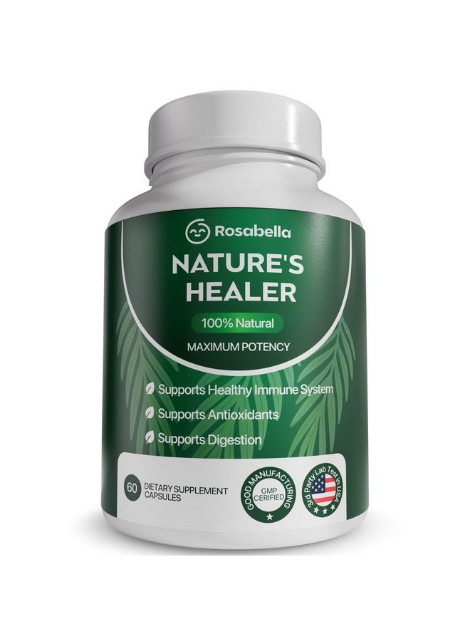 Rosabella Rosabella Natural Healer - Organic Superfood Immune & Digestive Support - 60 Capsules - Plant-Based Supplement for Detox, Bloating Relief, and Gut Wellness for Women & Men  - Image 1