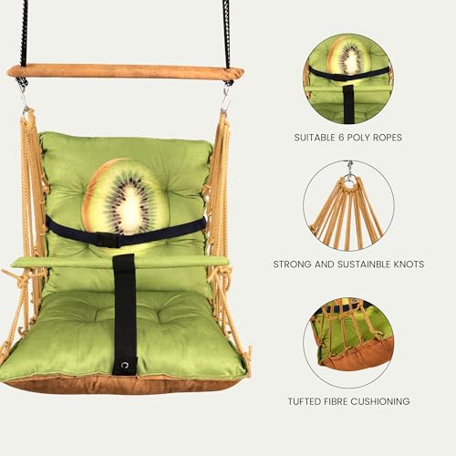 Boffle Cotton Baby Swing for Kids Children Folding and Washable, Child Gift Soft Jhula with Safety Belt Easy to Carry Safety Lock Cradle Chair, Jhula for Babies, Home Garden Hall, oonjel - Image 5