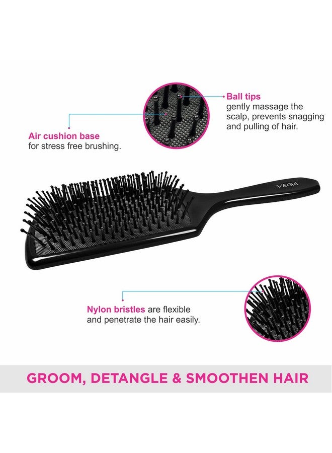 Vega Premium Collection Mini Paddle Hair Brush (India'S No.1* Hair Brush Brand) For Men & Women Black (8586 M) - Image 4