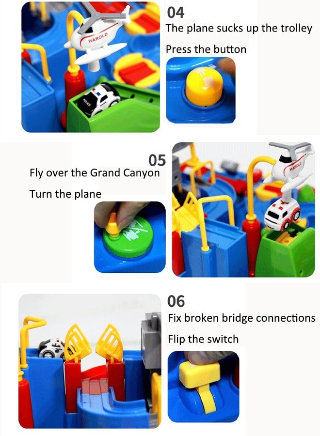 ألعاب مغامرات السيارات ألعاب تحدي السيارات ألعاب حلبة سباق للأطفال ألعاب مواقف السكك الحديدية مغامرات تحدي السيارات مع 4 سيارات صغيرة - Image 4