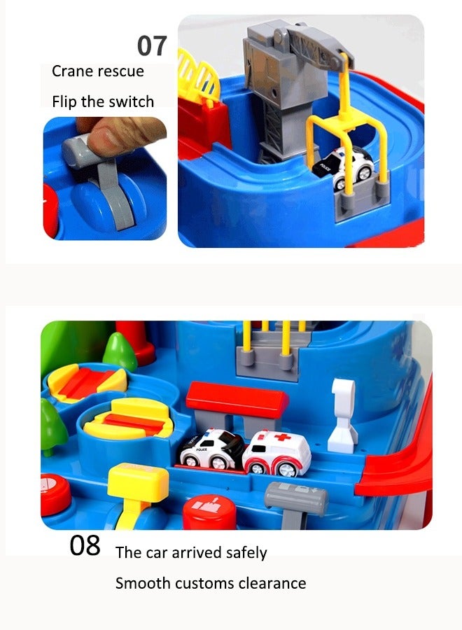 ألعاب مغامرات السيارات ألعاب تحدي السيارات ألعاب حلبة سباق للأطفال ألعاب مواقف السكك الحديدية مغامرات تحدي السيارات مع 4 سيارات صغيرة - Image 5