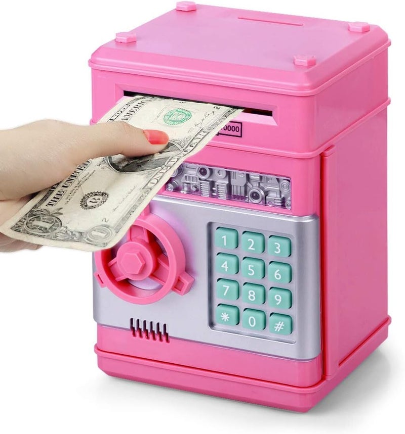 Refasy Kids Toys for Boys Girls Age 3-5,Electronic Piggy Banks for Kids Money Savings Box Toys Mini ATM Coin Bank for Children Best Birthday Xmas Gifts Cash Coin Can for Kid 8-12 Year Old  Black - Image 1